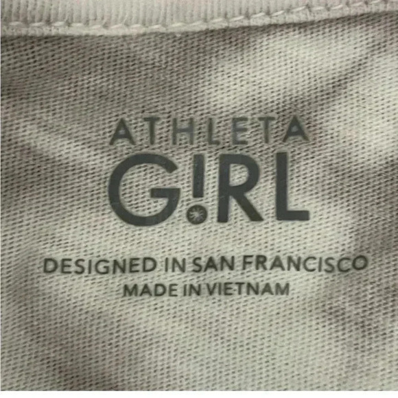 Athleta Girls Short Sleeves White and Purple Tie Dye  Short Sleeves Sz L # 1083 - Picture 5 of 7